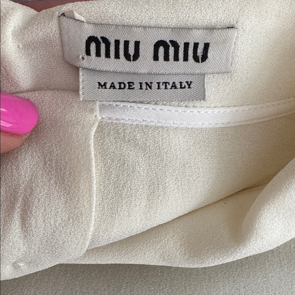Miu Miu Blouse Embellished Collar And Sleeve Size 44 - Picture 8 of 9